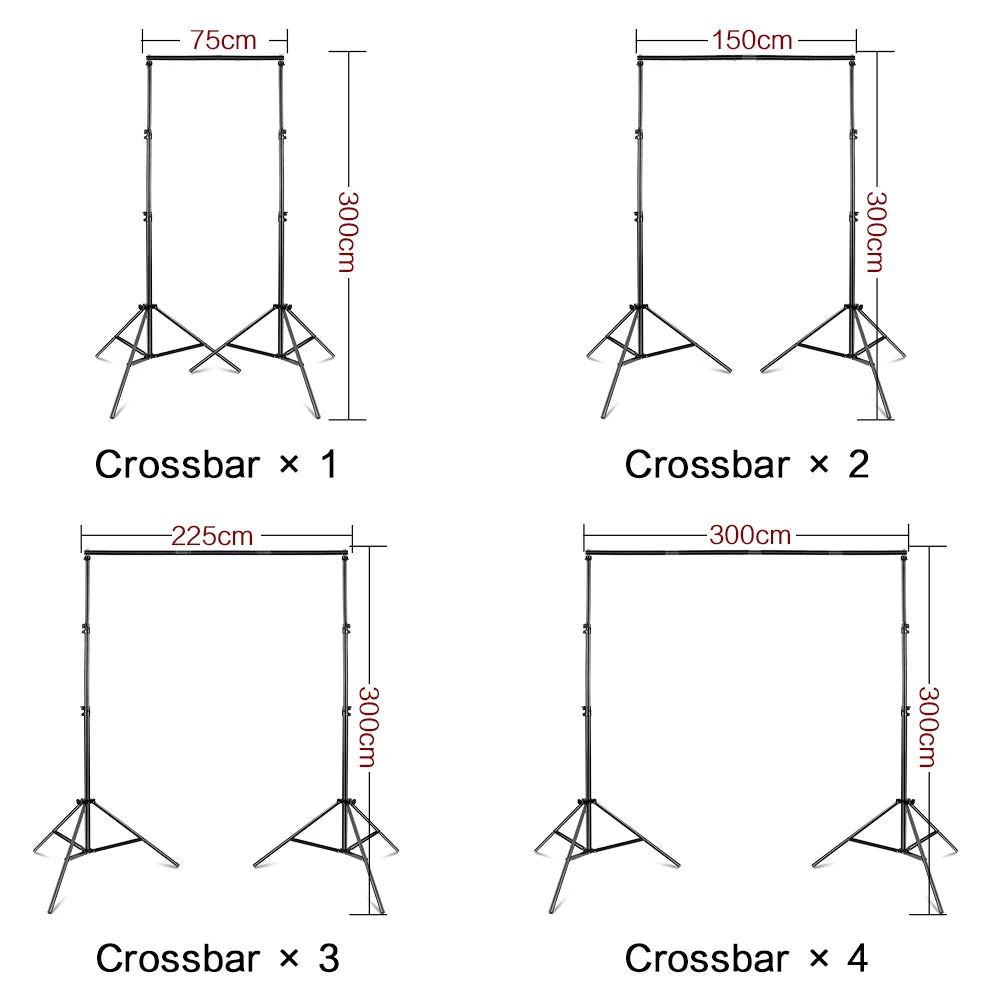 2X2M 2X3M 2.6X3M Photography Backdrop Support System