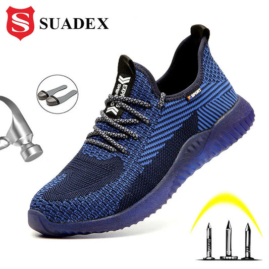 SUADEX Men Steel Toe Safety Work Shoes