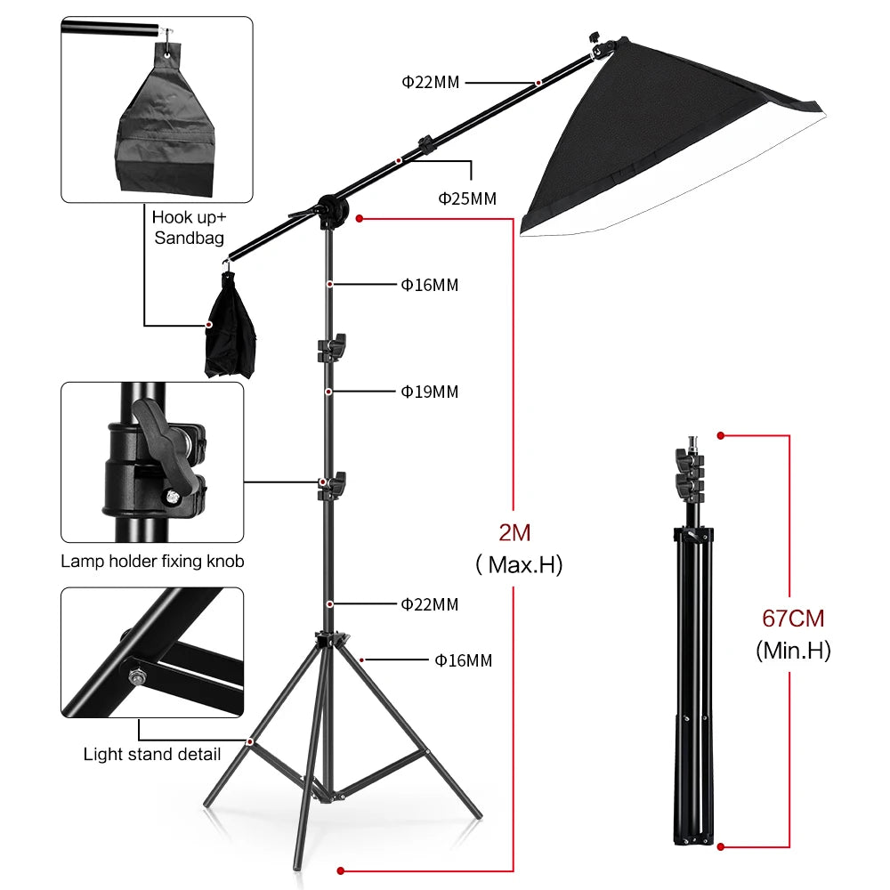 Photography Background Frame Support Softbox Lighting Kit