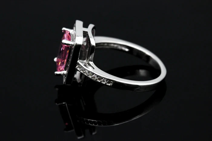 Square Ring with Stones for Women