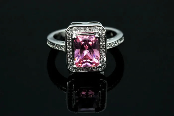 Square Ring with Stones for Women