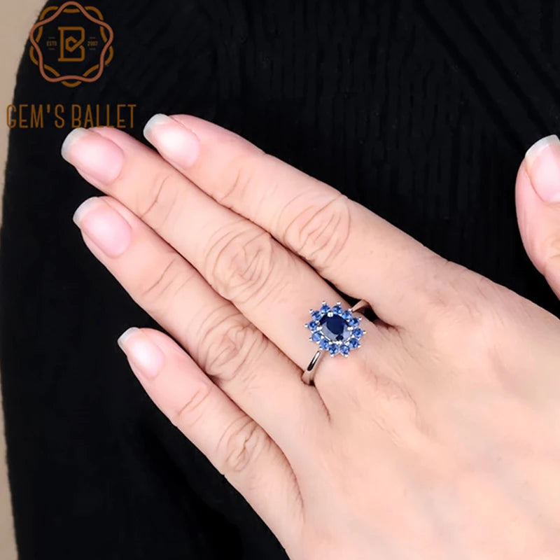 Gem's Ballet 1.89Ct Natural Blue Sapphire Gemstone Ring