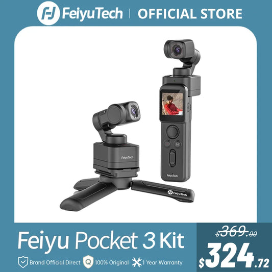 FeiyuTech Pocket 3 Kit Cordless Detachable 3-Axis Stabilizer Gimbal Camera 4K60fps