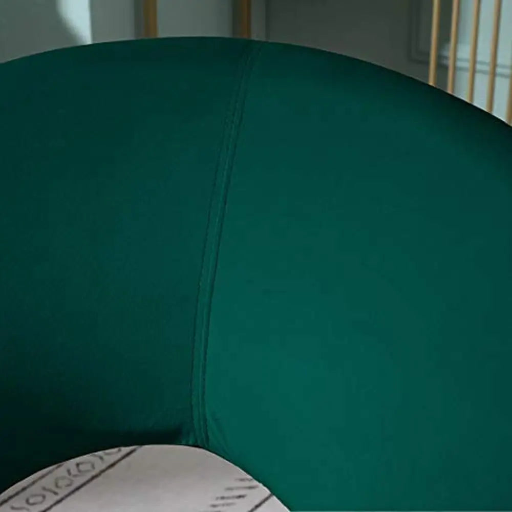 Green Velvet Accent Chair with Curved Back and Gold Tone Base