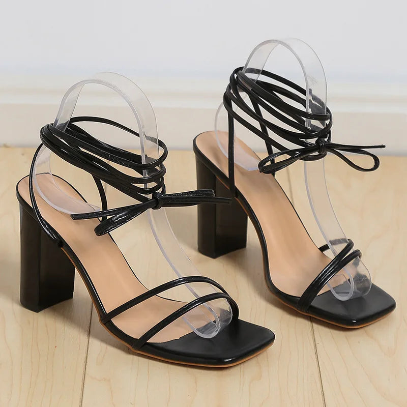 Oulylan Party Lace Up Ankle Strap Sandals