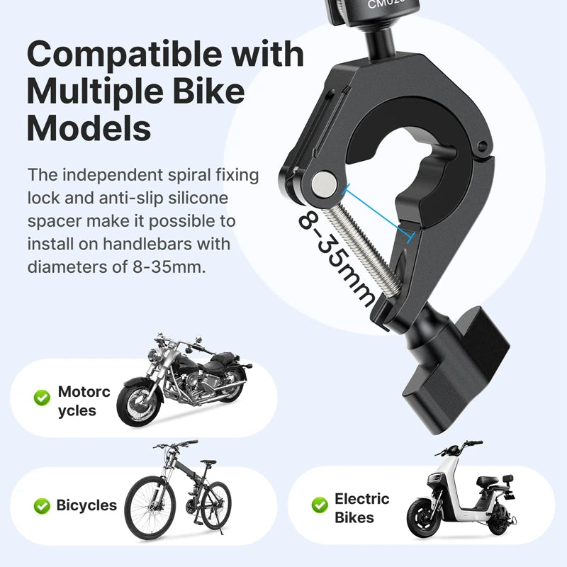 Ulanzi CM025 Bike/Motorcycle Handlebar Mount 360° Rotating Action