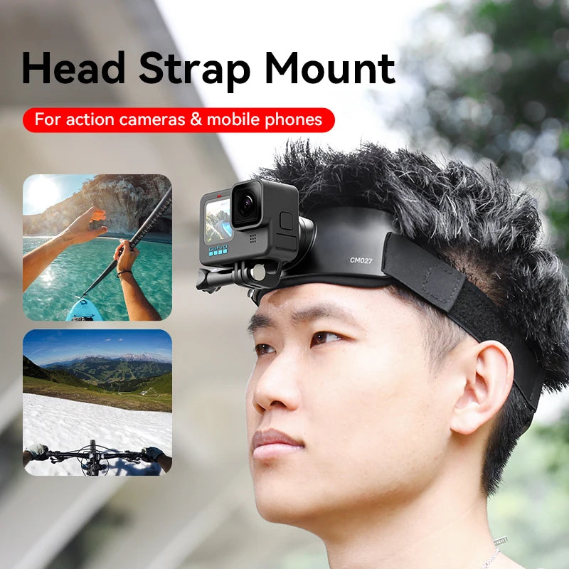 Ulanzi Head Strap Mount for Action Camera Smartphone Gopro 12 11 10 9 8 7