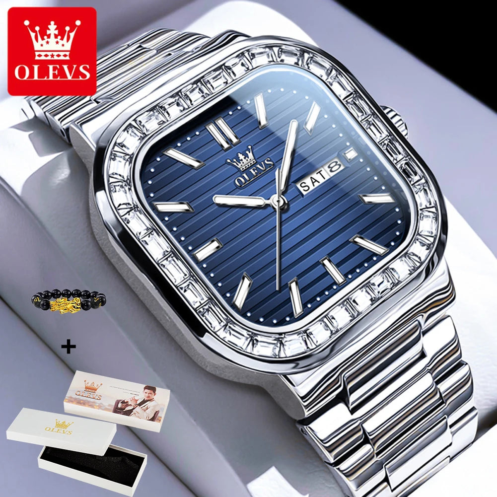 OLEVS 9966 New Diamond Quartz Watch For Men