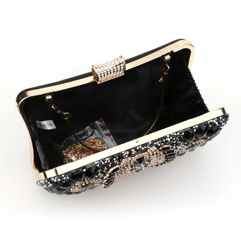 Green Jeweled Tassel Women's Evening Small Clutch Bag