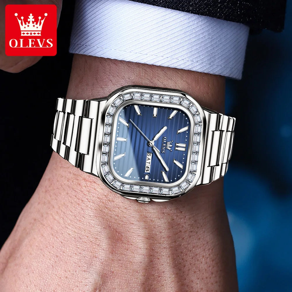 OLEVS 9966 New Diamond Quartz Watch For Men