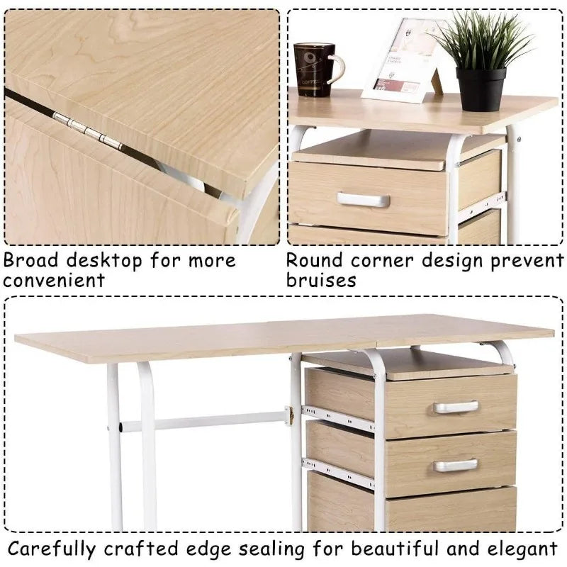 Folding Wheeled Computer Desk