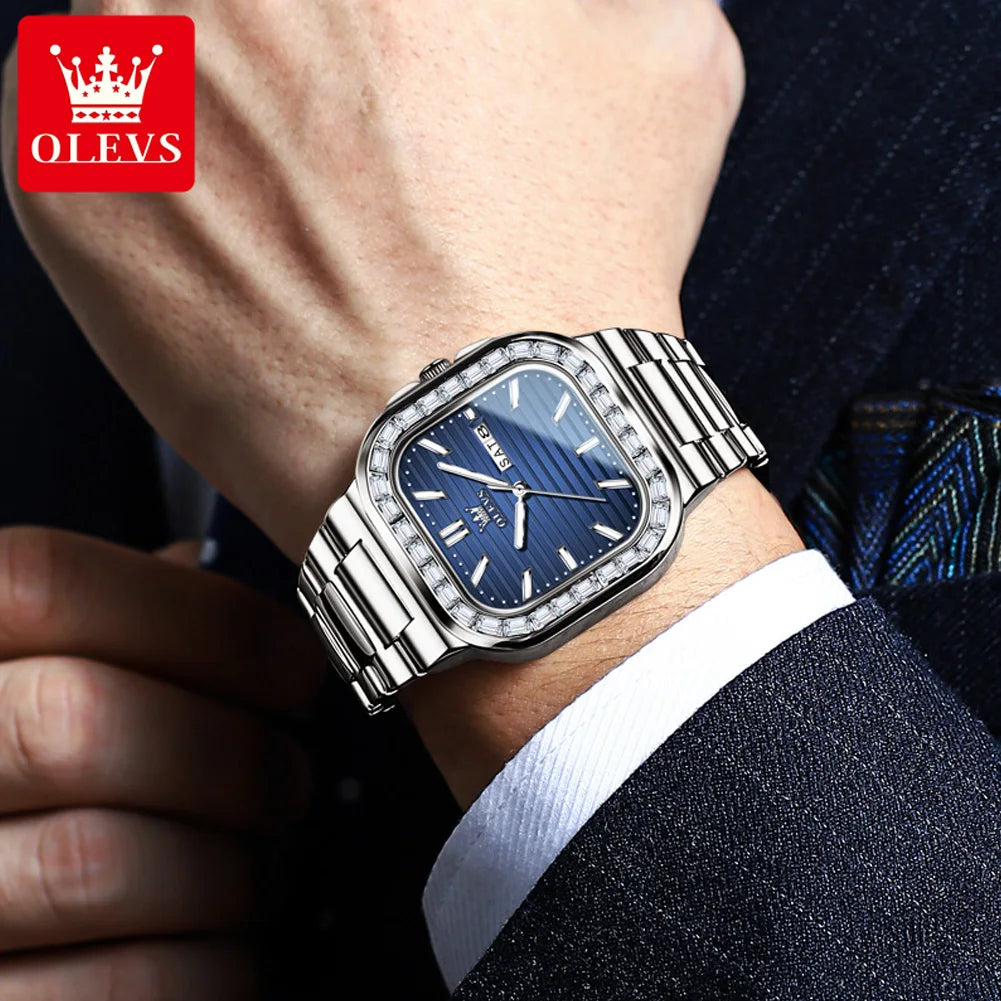 OLEVS 9966 New Diamond Quartz Watch For Men