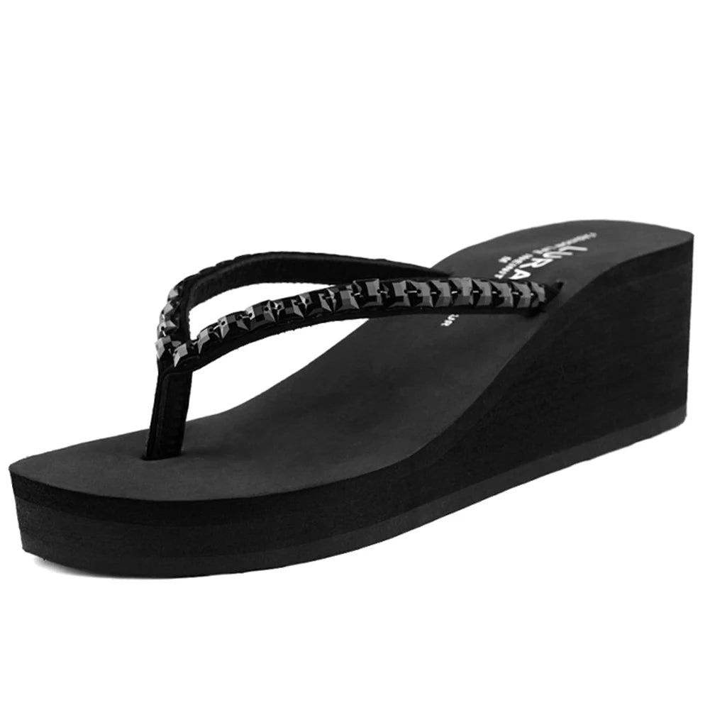 Ladies Wedge Beach Platform Flip Flops