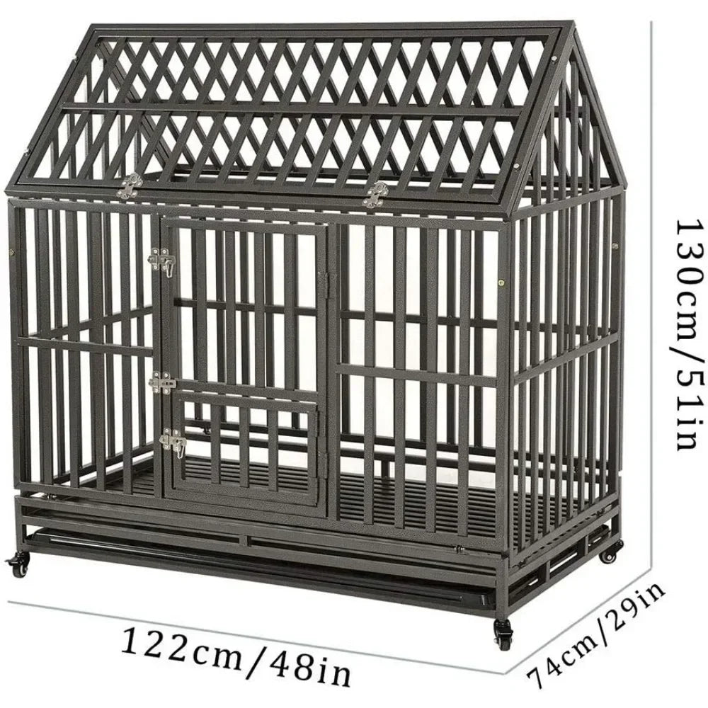 Dog House Puppy Cage With Lockable Wheels