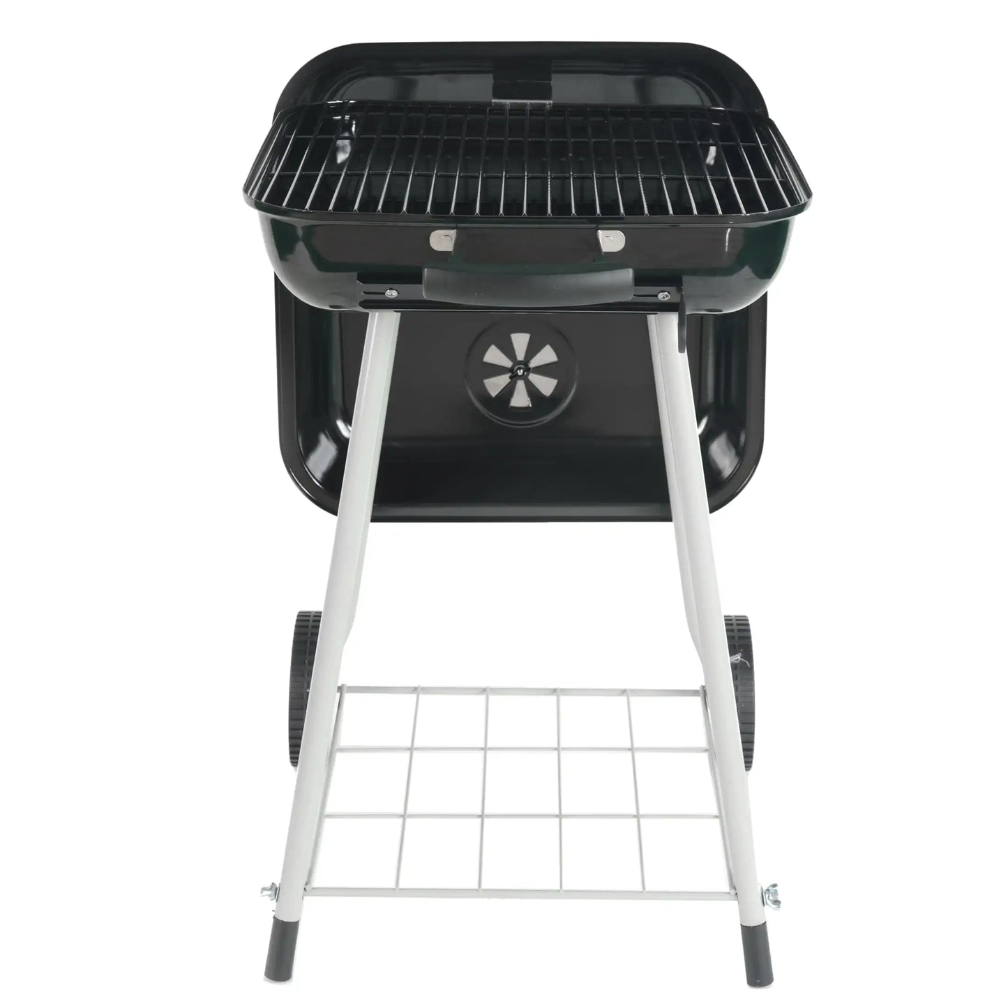 17.5" Square Steel Charcoal Grill with Wheels