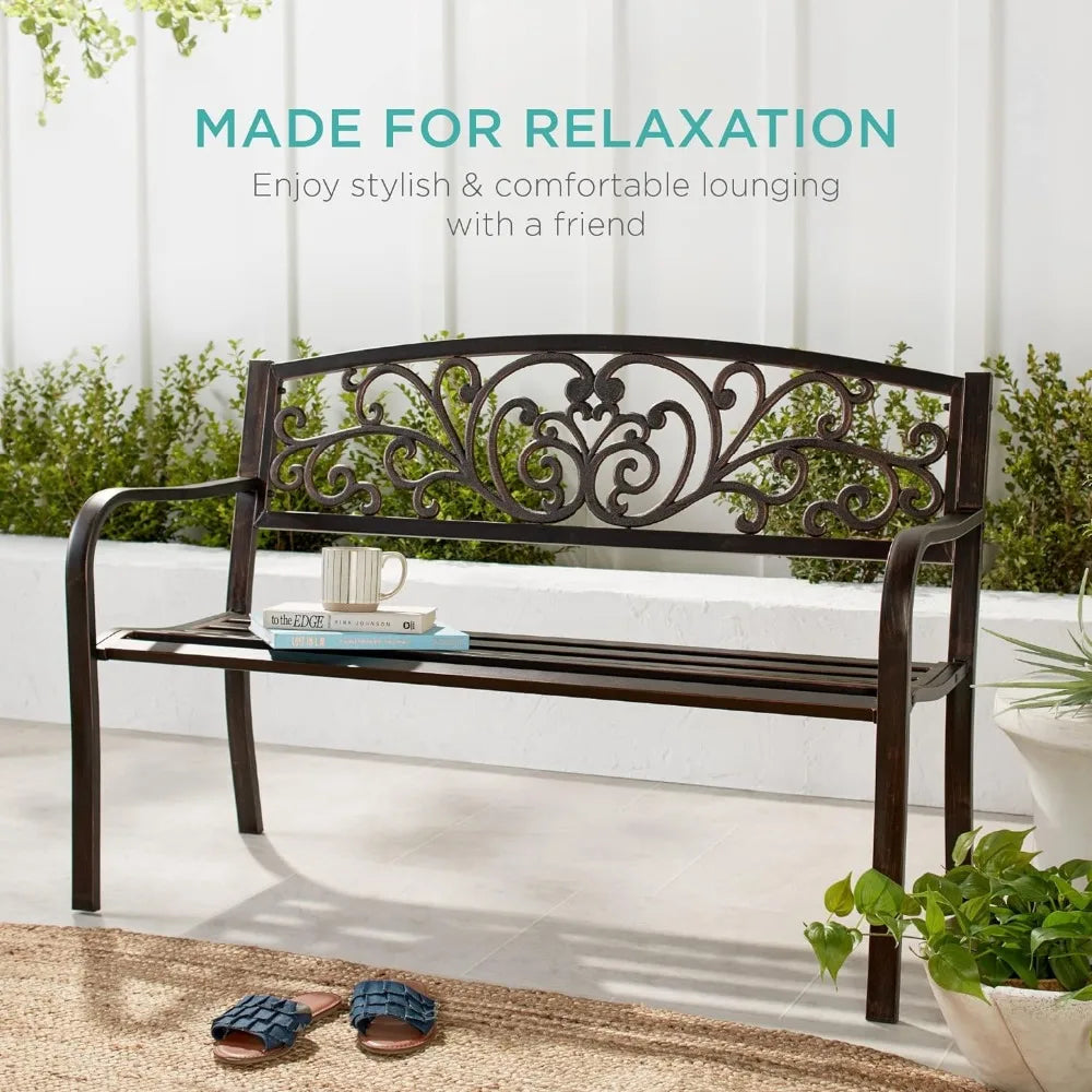 Outdoor Steel Garden Bench