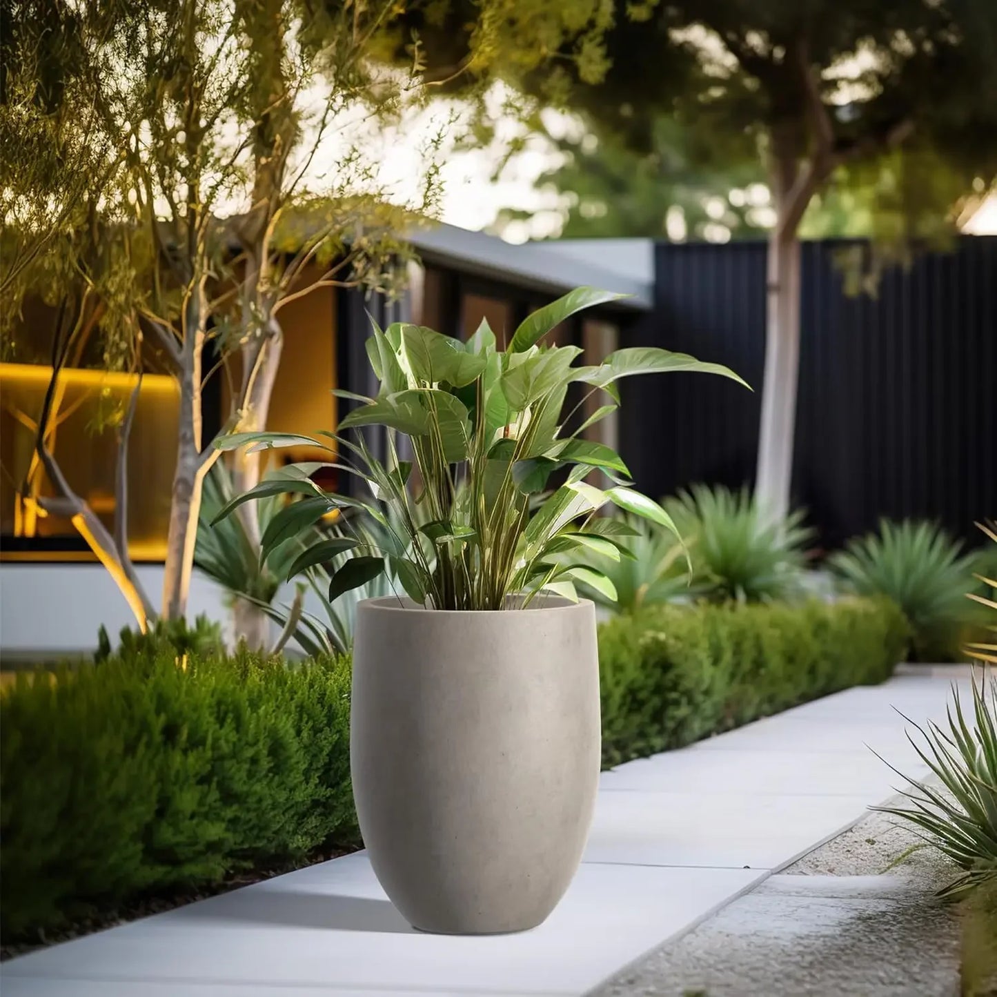 Large Outdoor Indoor Weathered Decorative Pot with Drainage Hole