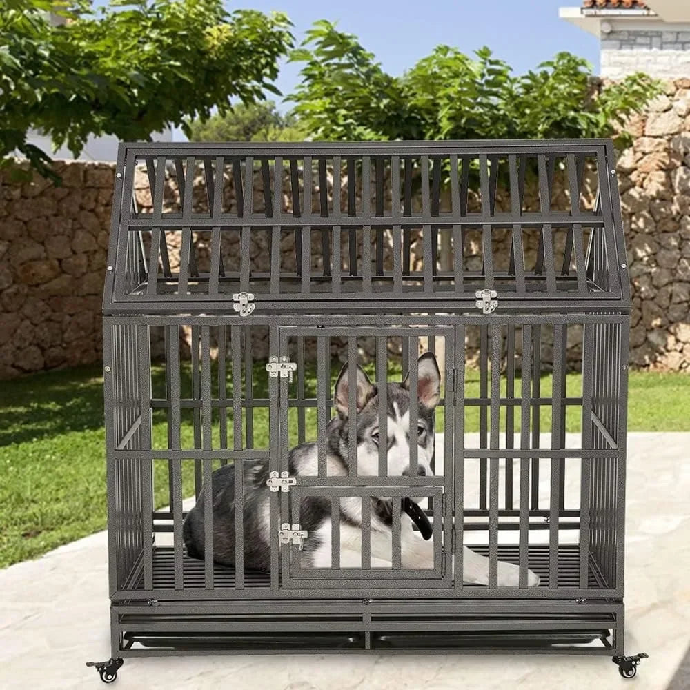 Dog House Puppy Cage With Lockable Wheels