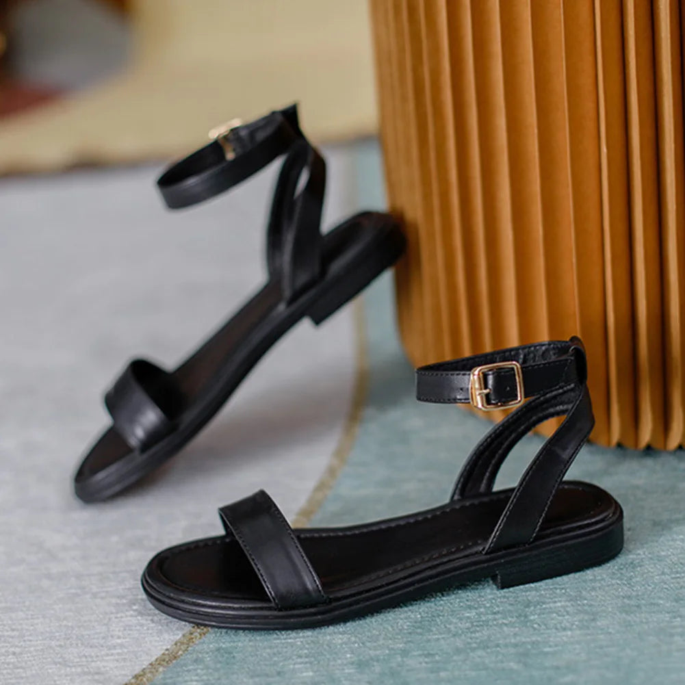 One Band Ankle Strap Buckle Sandals