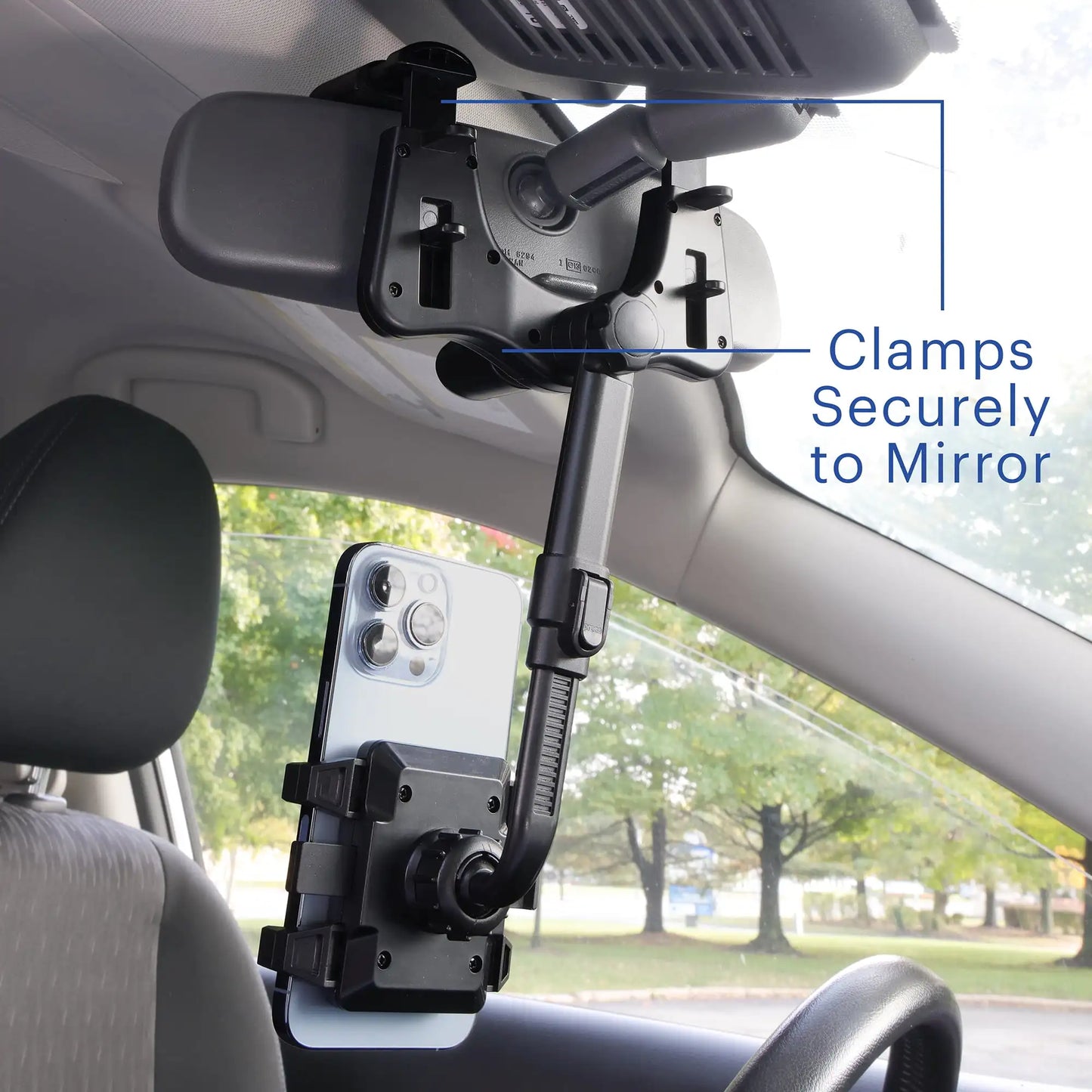 360 Degree Rearview Mirror Mobile Phone Mount