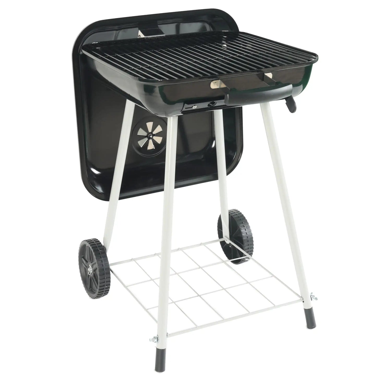 17.5" Square Steel Charcoal Grill with Wheels