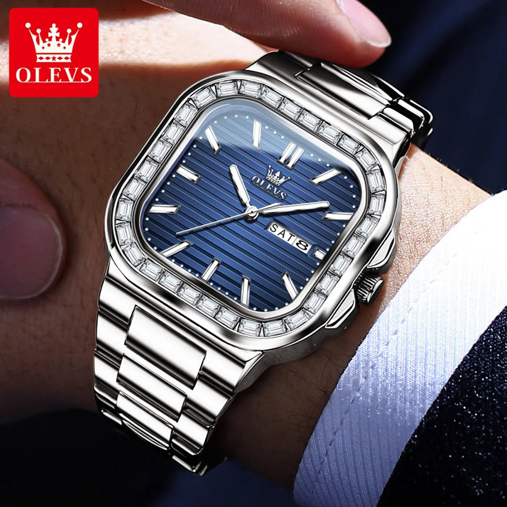 OLEVS 9966 New Diamond Quartz Watch For Men