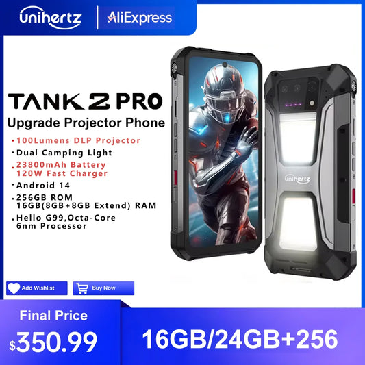 Unihertz tank 2 Pro 8849 rugged smartphone with projector