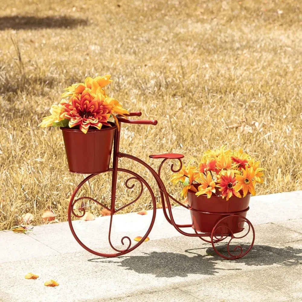 Hand Painted Metal Tricycle Plant Stand