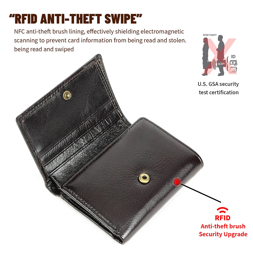 WESTAL RFID Mens Genuine Leather Wallet