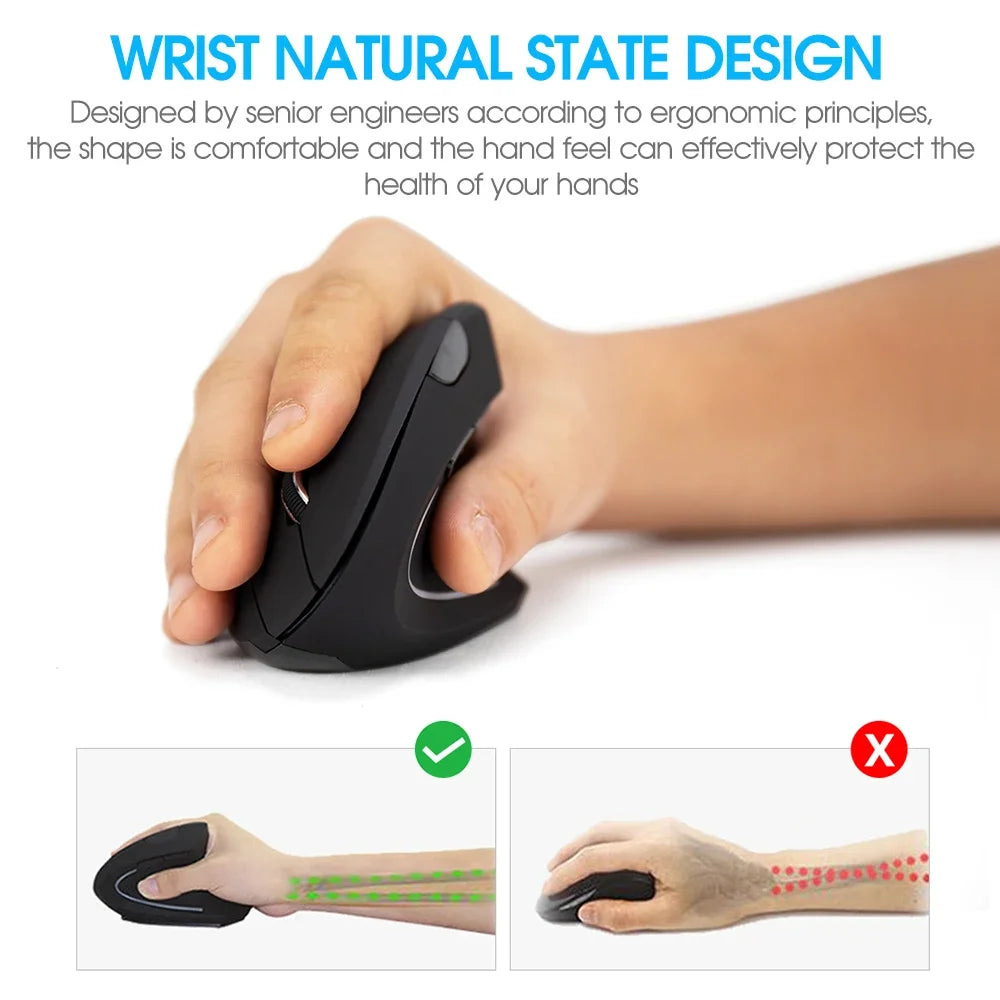 Wireless USB Ergonomic Upright Mouse