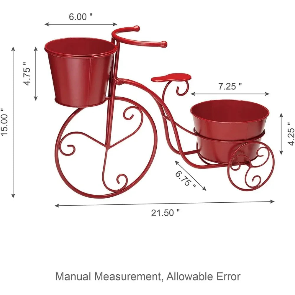 Hand Painted Metal Tricycle Plant Stand