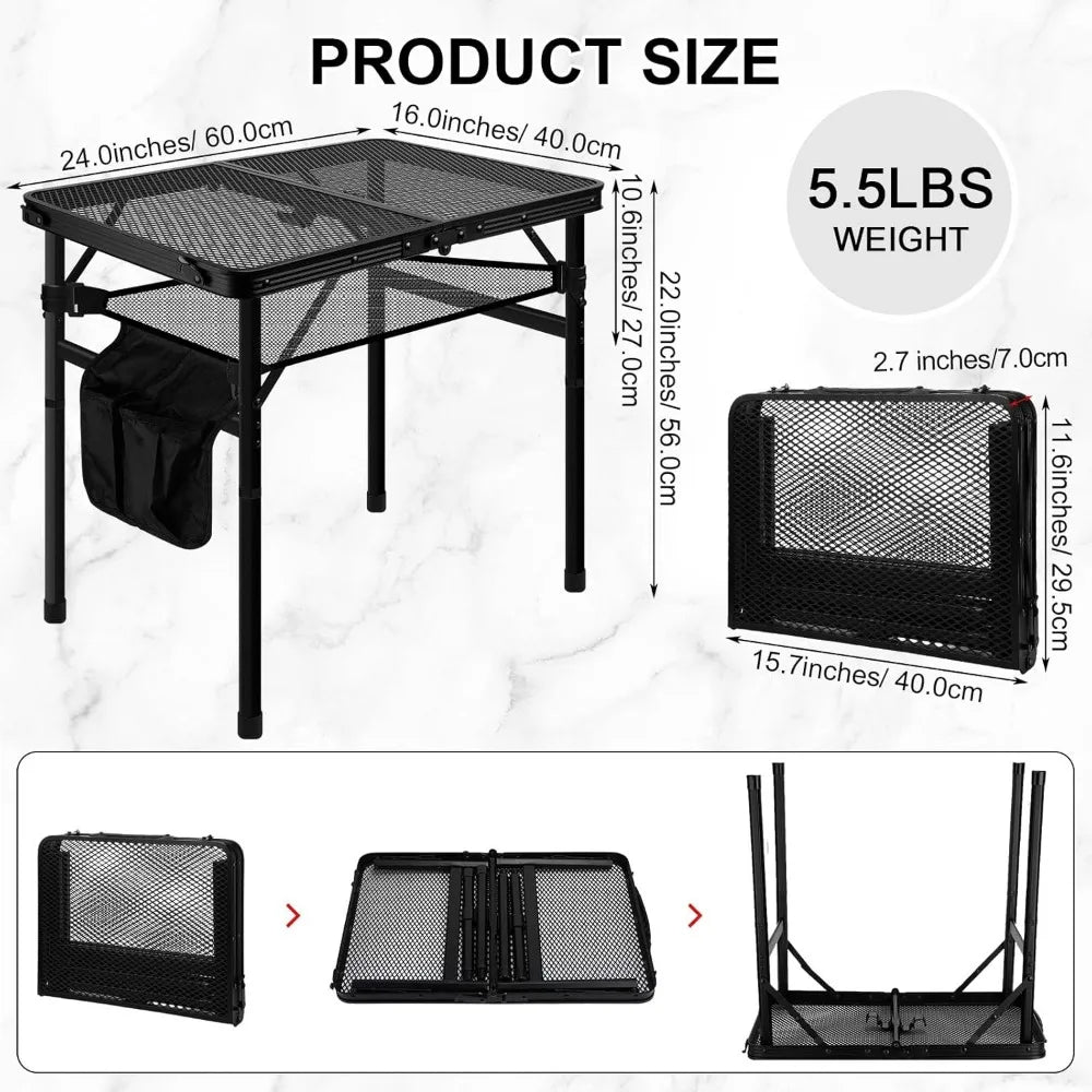 2 Pcs Grill  Folding Camping Table