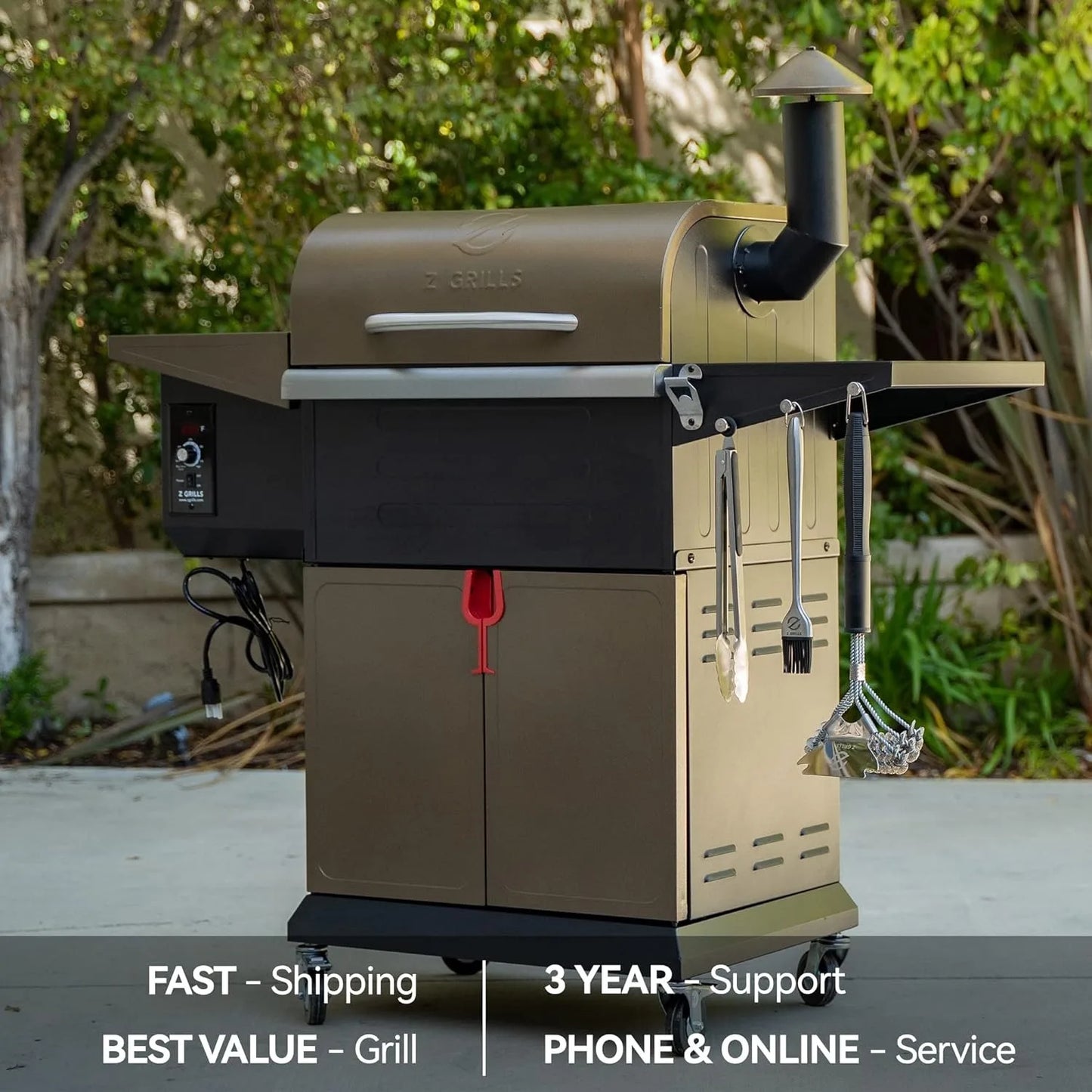 Z GRILLS Wood Pellet Grill Smoker with PID Controller 8-in-1