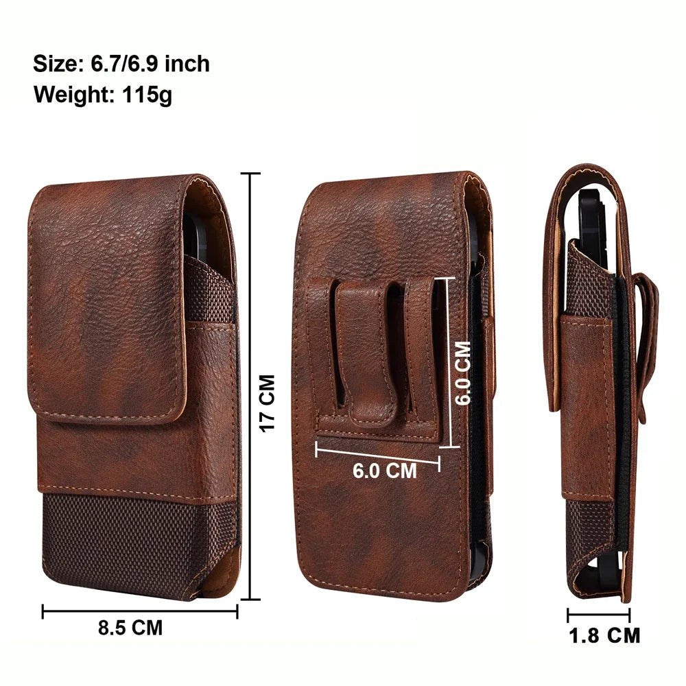 Universal Leather Mobile Phone Belt Clip