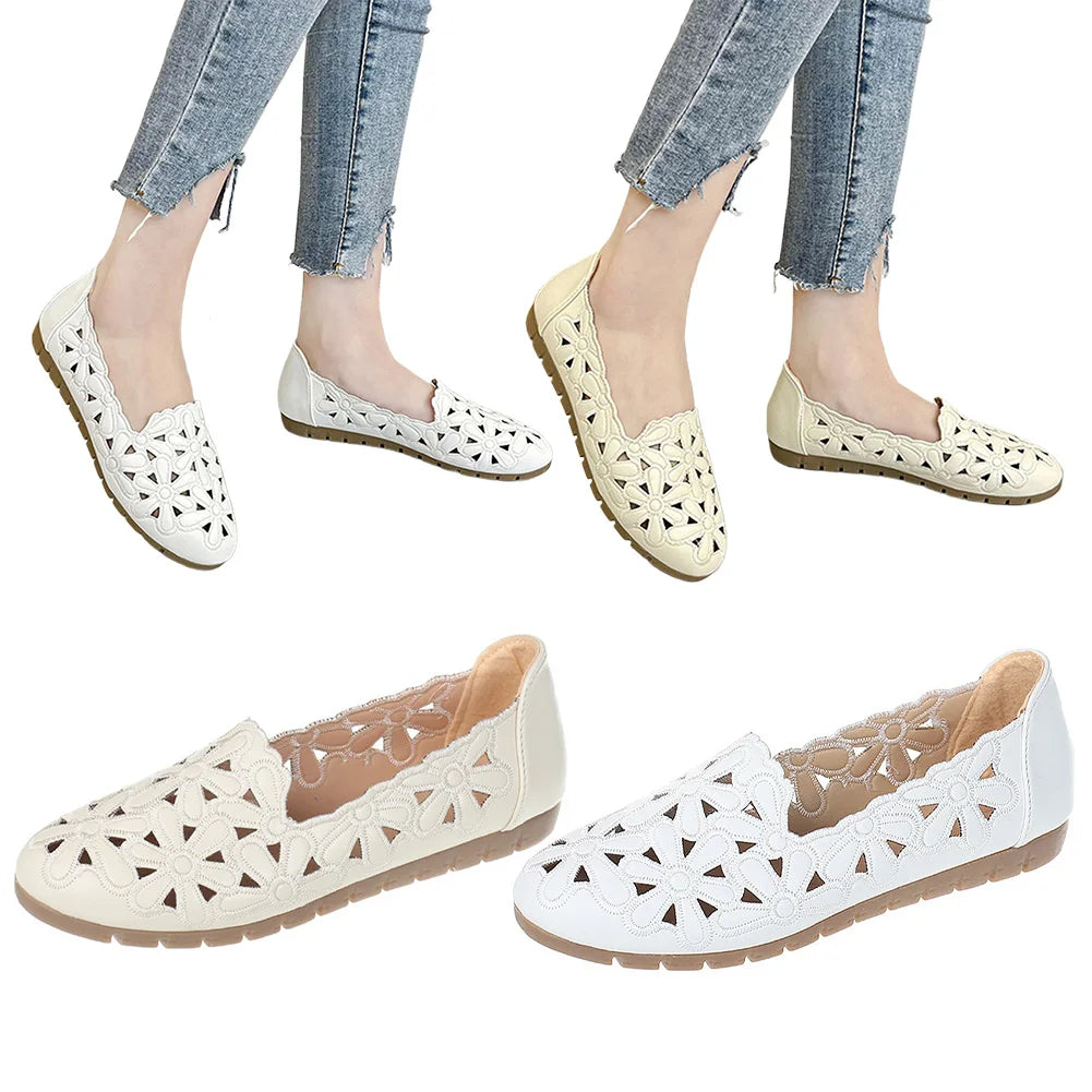 Womens Leather Ballet Flats