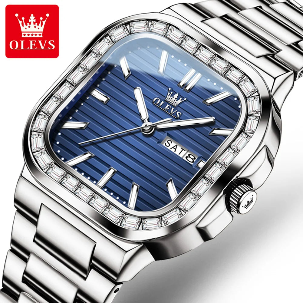 OLEVS 9966 New Diamond Quartz Watch For Men