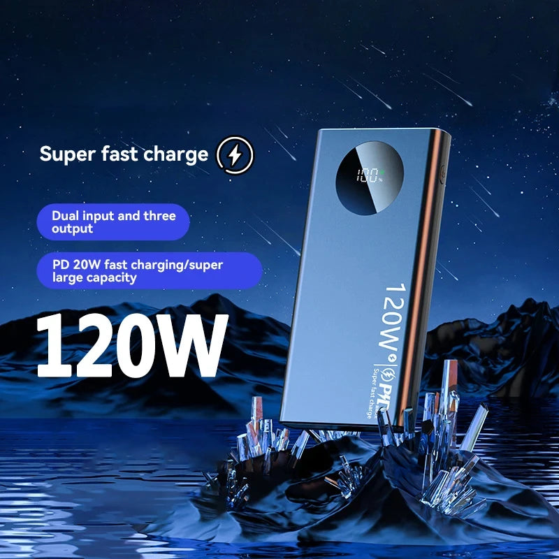 120W Super Fast Charging Thin and Light Portable Power Bank