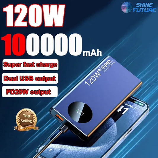 120W Super Fast Charging Thin and Light Portable Power Bank