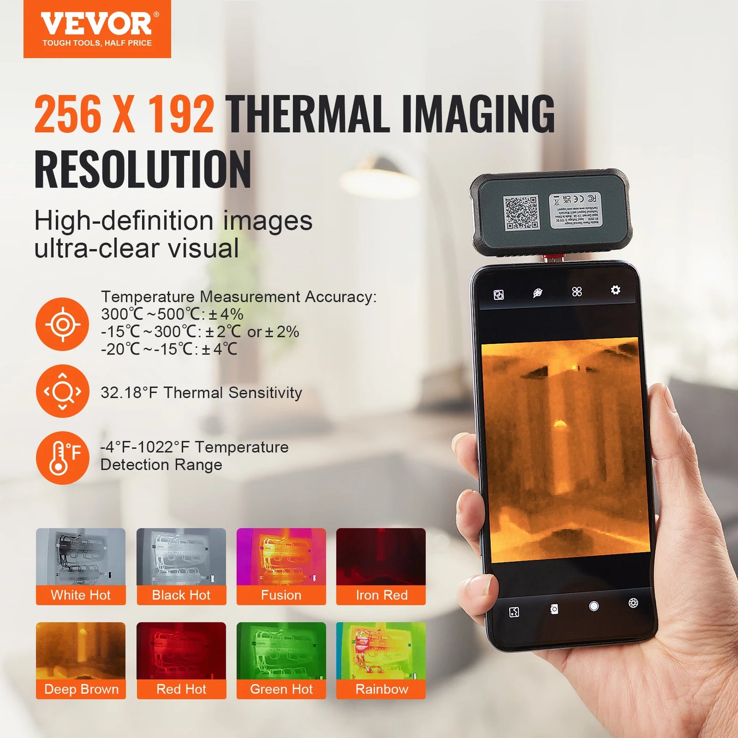 VEVOR Thermal Imaging Camera 256 x 192 IR Resolution Infrared Thermal Imager