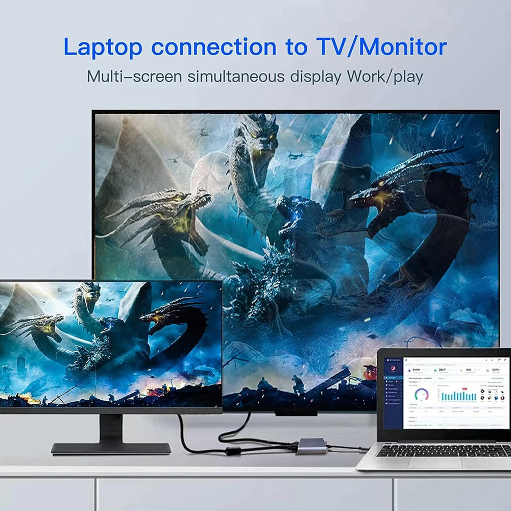 USB 3.0 Type-C To Dual HD Display Port Hub