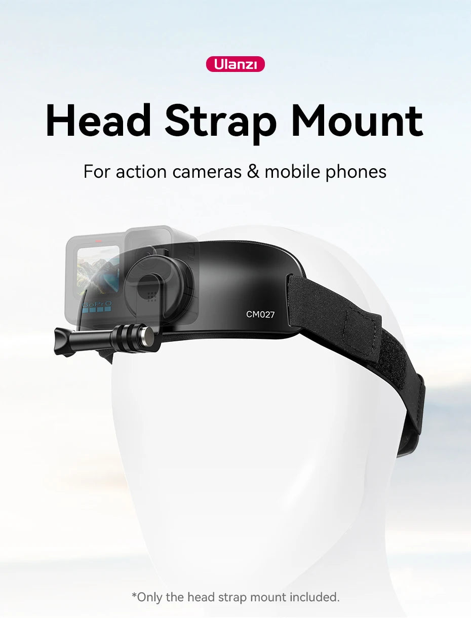 Ulanzi Head Strap Mount for Action Camera Smartphone Gopro 12 11 10 9 8 7