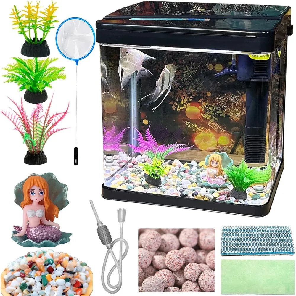 Glass 4.35 Gallon Aquarium Starter Kit