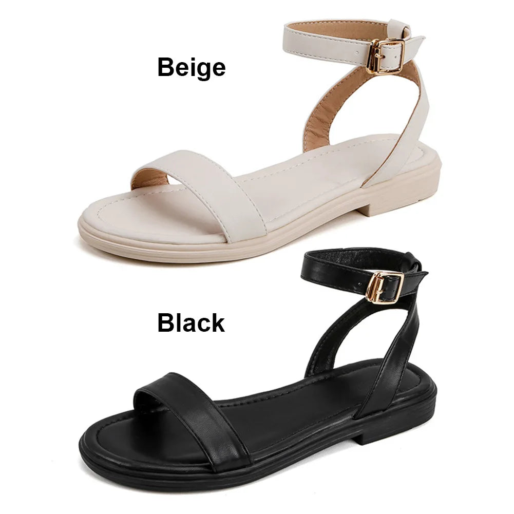 One Band Ankle Strap Buckle Sandals