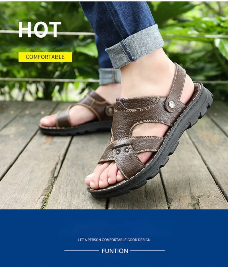 Men's Genuine Leather Summer Sandals