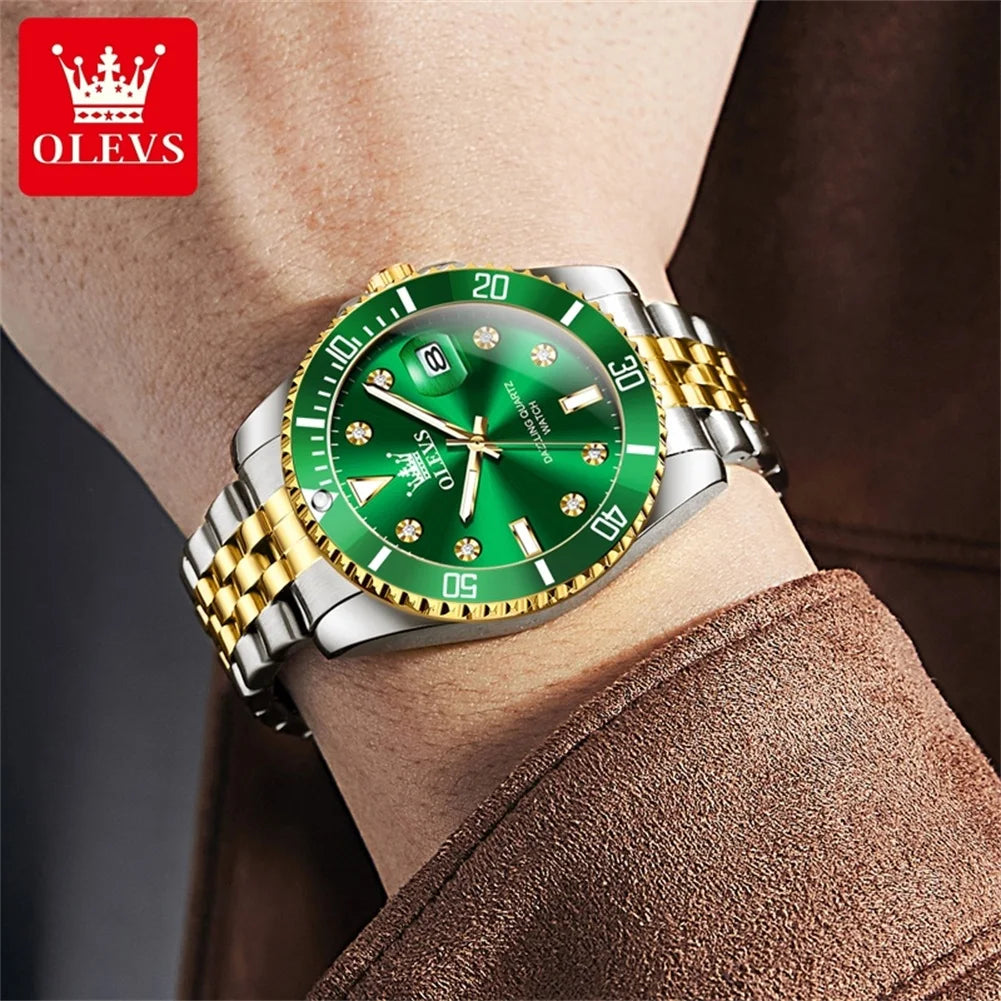 OLEVS 9809 Men's Waterproof Automatic Date Rotation Watch