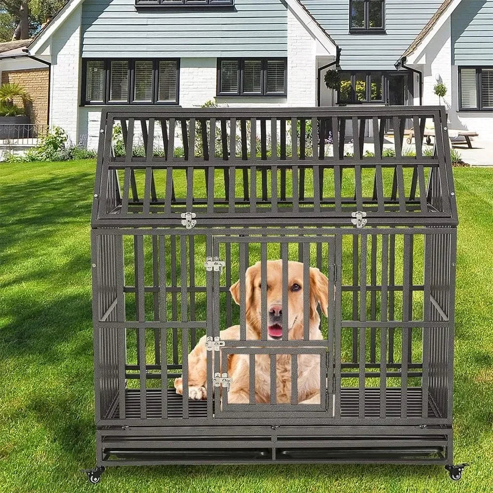 Dog House Puppy Cage With Lockable Wheels