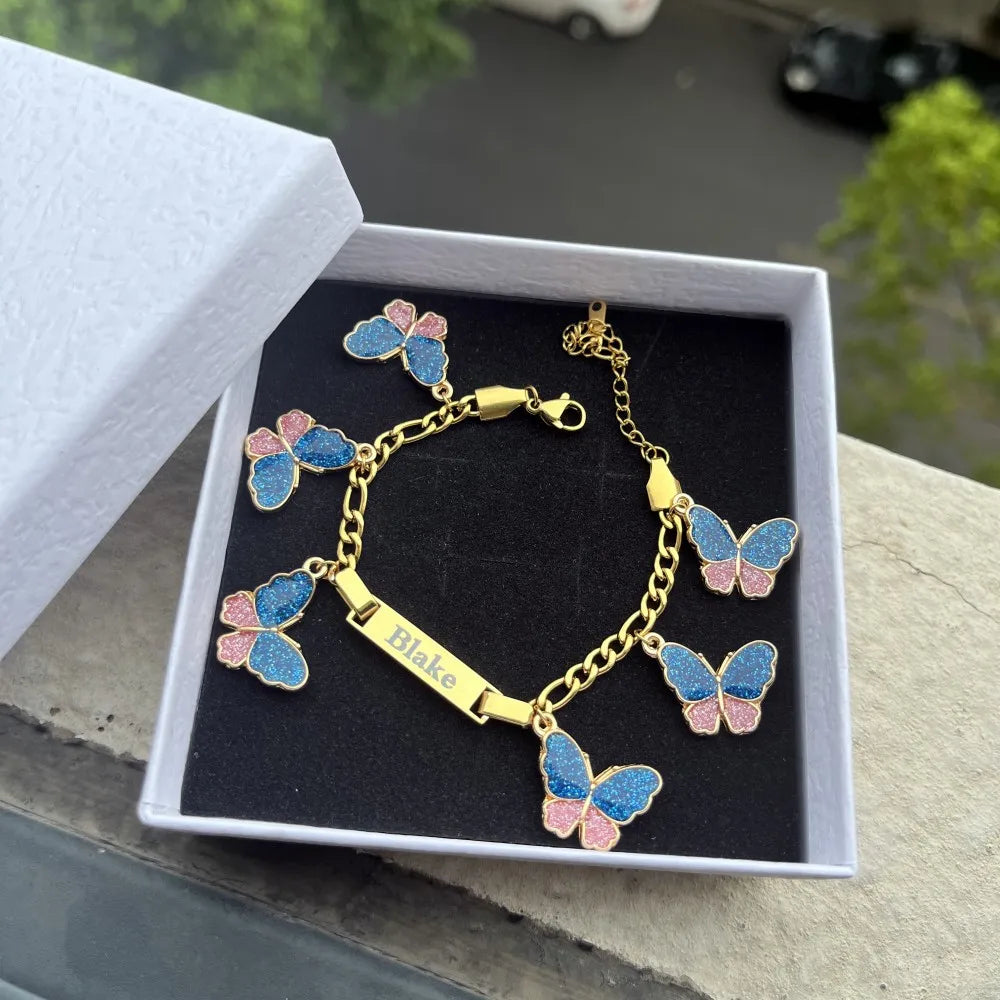 DUOYING Butterfly Name Bracelet