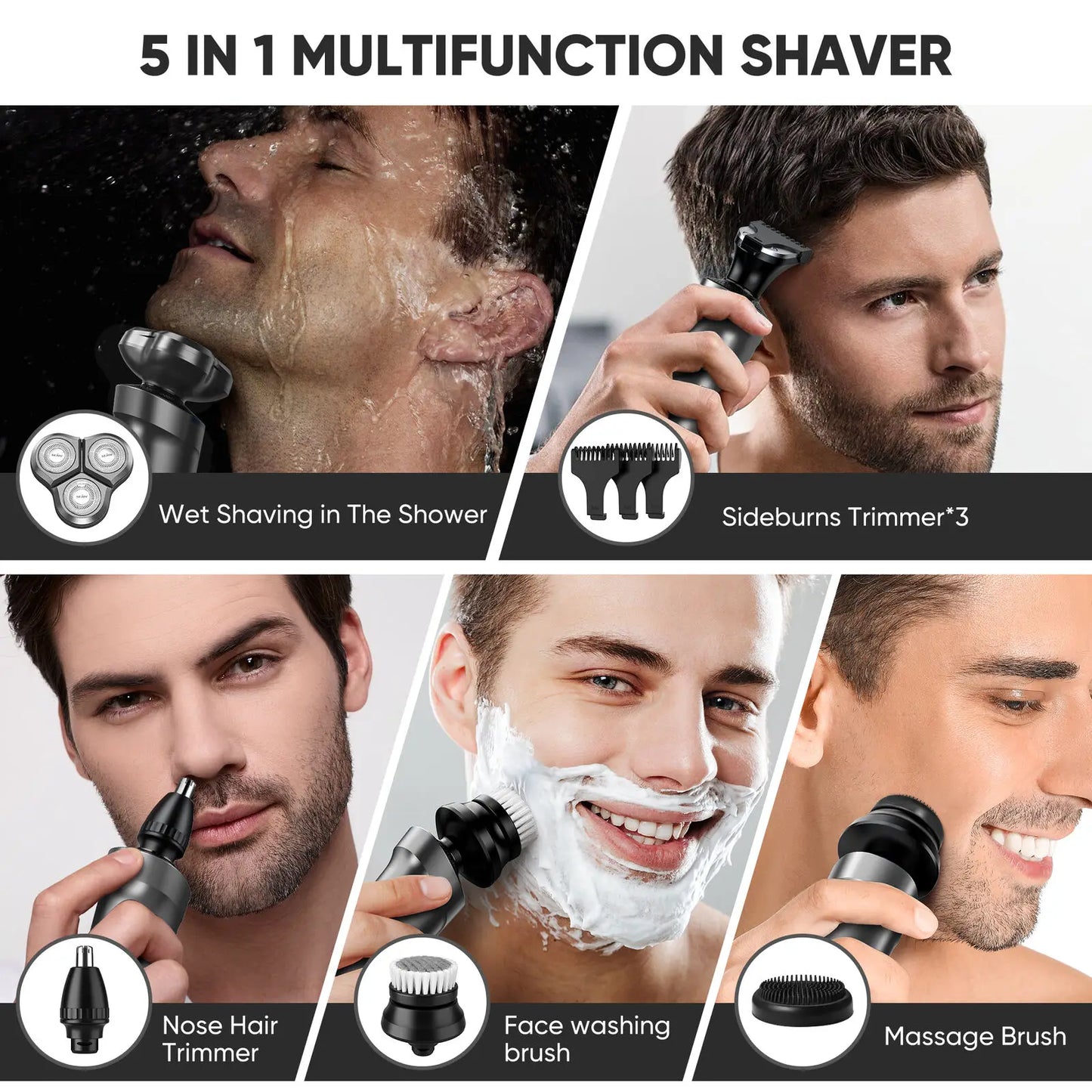 Sejoy 5 in 1 Electric Hair Clipper / Rechargeable Shaver For Men