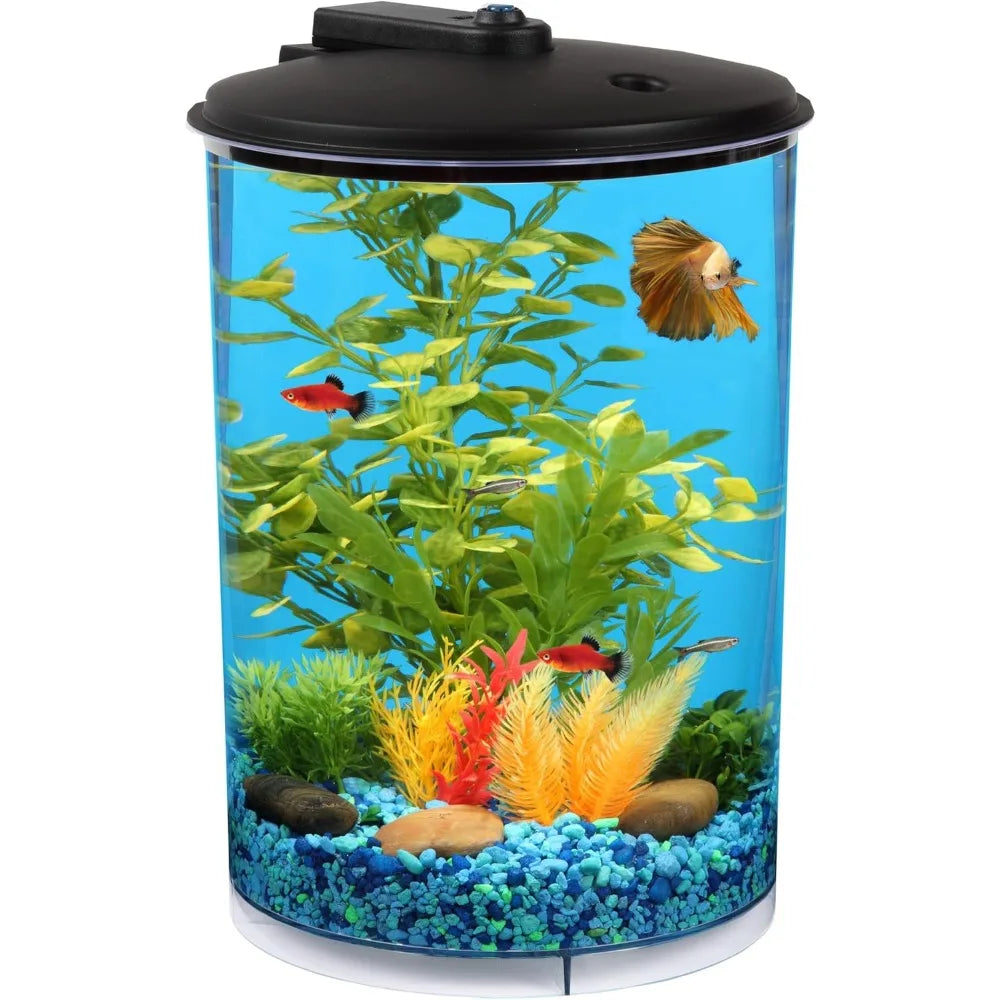 3-Gallon 360 Aquarium with LED Lighting