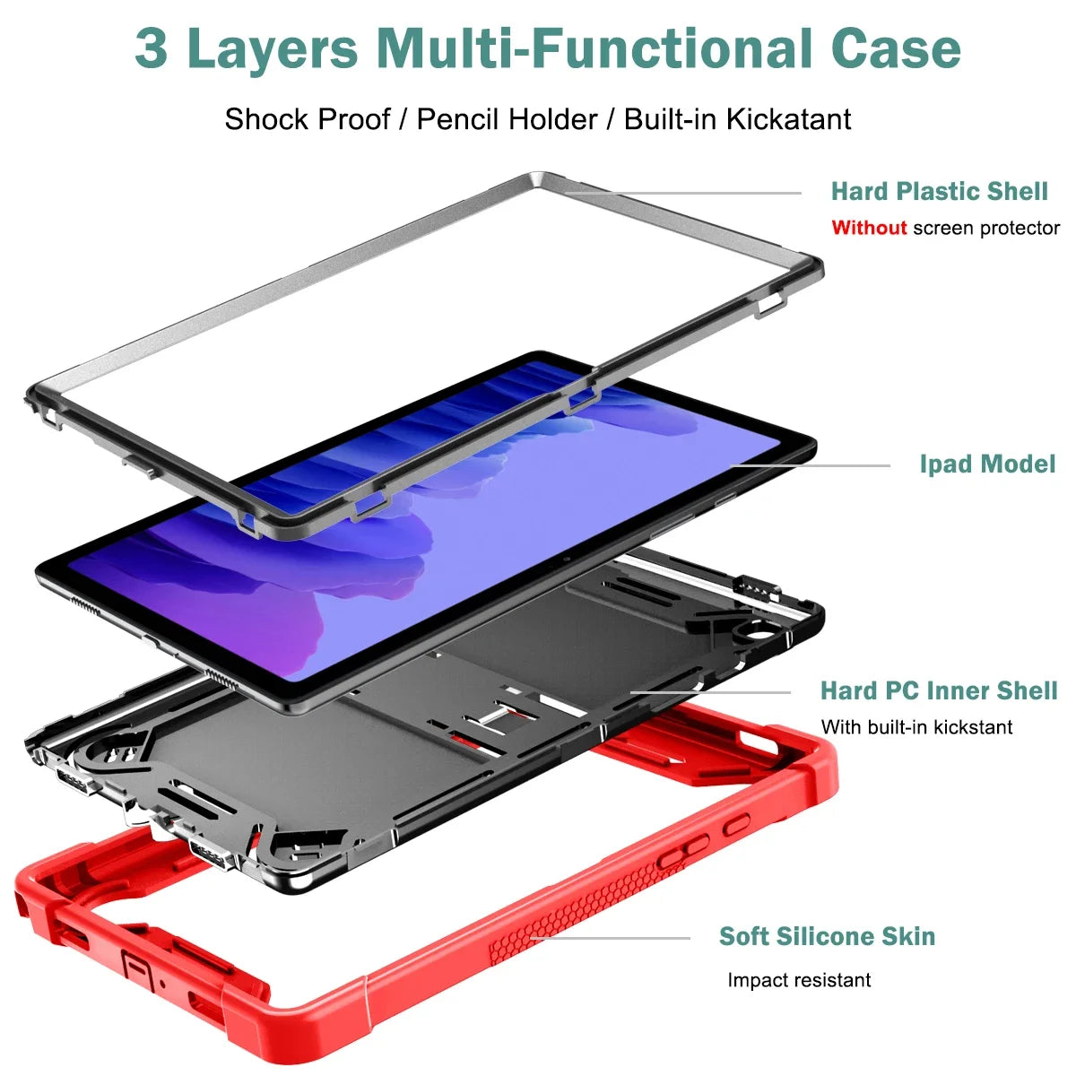 Armor Stand Case For Samsung Galaxy Tab A9 Plus SM-X210 SM-X216 SM-X218